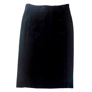 Bebe Women’s Size 0 Pencil Skirt 24”-26” Waist Knee Length XS Studded Stretch.